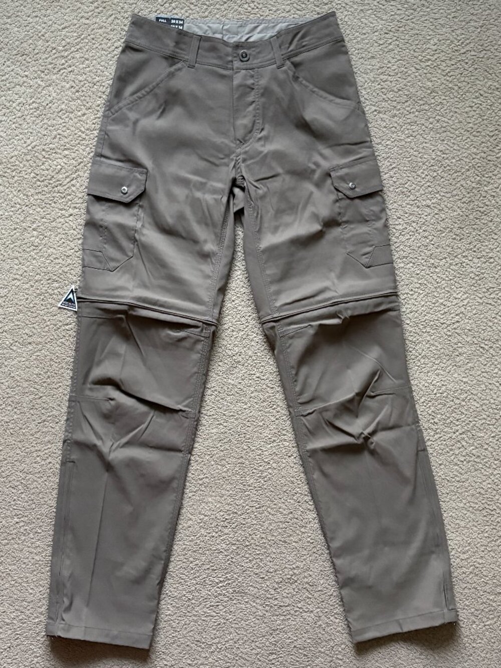 KUHL Renegade Convertible Cargo 30x34 Full Fit Softshell Quick Dry Khaki NWT